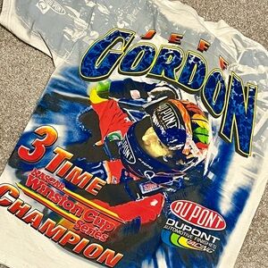 Jeff Gordon nascar Racing Graphic Tee - Blue and Red Winston cup